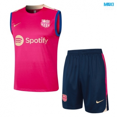 Camiseta futbol Entrenamiento Sin Mangas Barcelona + Pantalón Corto 2024/25 Rosa