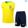 Camiseta futbol Entrenamiento Sin Mangas Brasil + Pantalón Corto 2024/25 amarillo