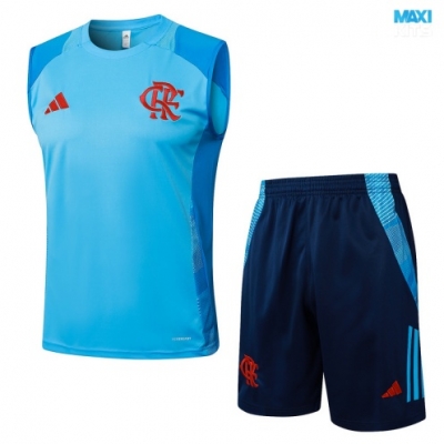 Camiseta futbol Entrenamiento Sin Mangas Flamengo + Pantalón Corto 2024/25 azul claro