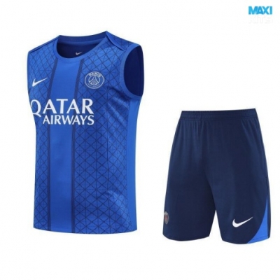 Camiseta futbol Entrenamiento Sin Mangas PSG + Pantalón Corto 2025/26 Azul