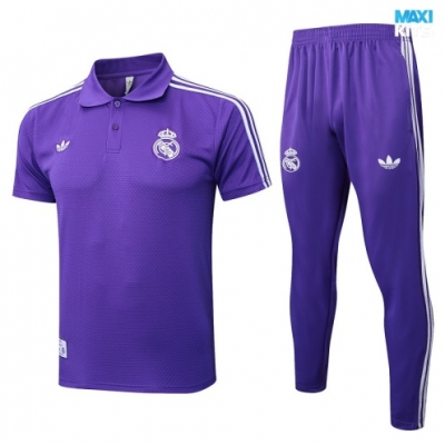 Camiseta futbol Polo Real Madrid 2025/26 Violeta/Blanco