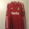 Camiseta futbol Retro Real Madrid Manga Larga Tercera Rojo 2011-12