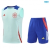 Camiseta futbol Entrenamiento Sin Mangas España + Pantalón Corto 2024/25 azul claro