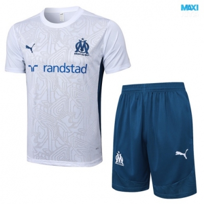 Camiseta futbol Marsella + Pantalón Corto 2024/25 Blanco