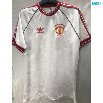 Camiseta futbol Retro Manchester United Segunda Blanco 1991