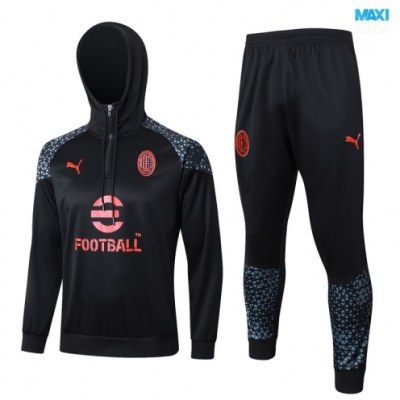 Chaqueta Chandal Con Capucha AC Milan 2024/25 negro