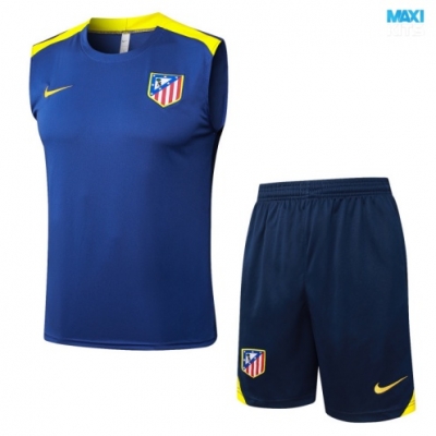 Camiseta futbol Entrenamiento Sin Mangas Atlético de Madrid + Pantalón Corto 2025/26 Azul marino/AMARILLO