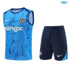 Camiseta futbol Entrenamiento Sin Mangas Chelsea + Pantalón Corto 2024/25 Azul Cielo