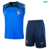 Camiseta futbol Entrenamiento Sin Mangas Francia + Pantalón Corto 2024/25 cielo azul