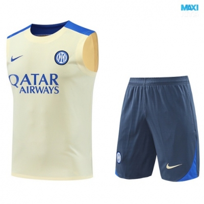 Camiseta futbol Entrenamiento Sin Mangas Inter Milan + Pantalón Corto 2024/25 amarillo