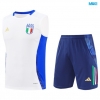 Camiseta futbol Entrenamiento Sin Mangas Italia + Pantalón Corto 2024/25 Blanco