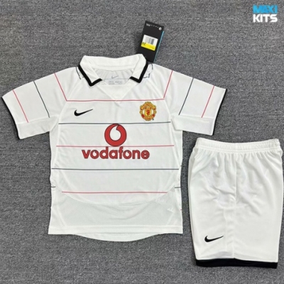 Camiseta futbol Retro Manchester United Niño Blanco 2003-05