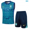 Camiseta futbol Entrenamiento Sin Mangas Brasil + Pantalón Corto 2024/25 Azul
