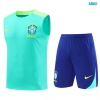 Camiseta futbol Entrenamiento Sin Mangas Brasil + Pantalón Corto 2024/25 Azul