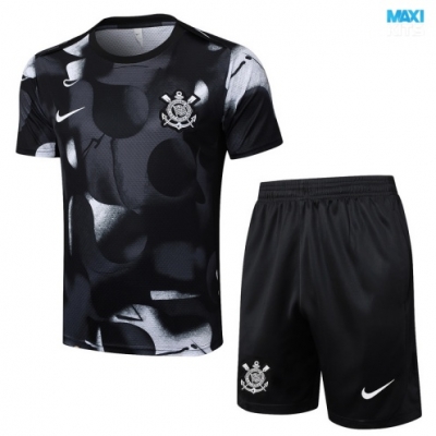 Camiseta futbol Corinthians + Pantalón Corto 2025/26 negro/Blanco