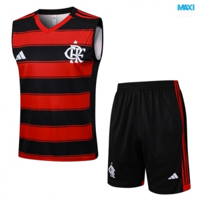 Camiseta futbol Entrenamiento Sin Mangas Flamengo + Pantalón Corto 2025/26 rojo/negro