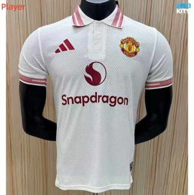 Camiseta de fútbol Versión Player Manchester United Polo Blanco 2026/27
