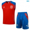 Camiseta futbol Entrenamiento Sin Mangas España + Pantalón Corto 2024/25 rojo