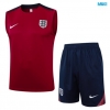Camiseta futbol Entrenamiento Sin Mangas Inglaterra + Pantalón Corto 2024/25 rojo granate