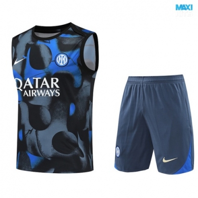 Camiseta futbol Entrenamiento Sin Mangas Inter Milan + Pantalón Corto 2024/25 Gris