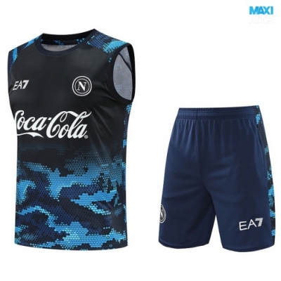 Camiseta futbol Entrenamiento Sin Mangas Napoli + Pantalón Corto 2024/25 Azul