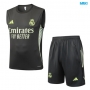 Camiseta futbol Entrenamiento Sin Mangas Real Madrid + Pantalón Corto 2025/26 Gris/verde
