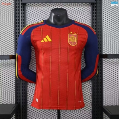 Maxikits Nuevas Camisetas futbol Versión Player España Primera 2 estrellas Manga Larga 2026/27 por mayor