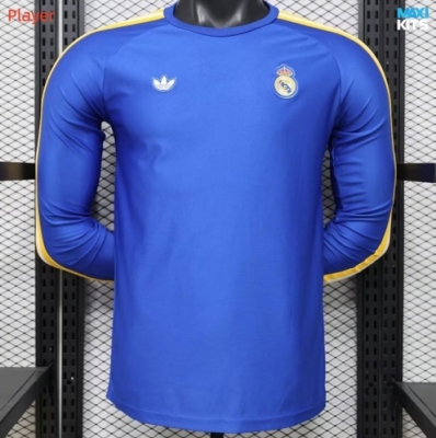 Camiseta de fútbol Versión Player Real Madrid Manga Larga Azul 26