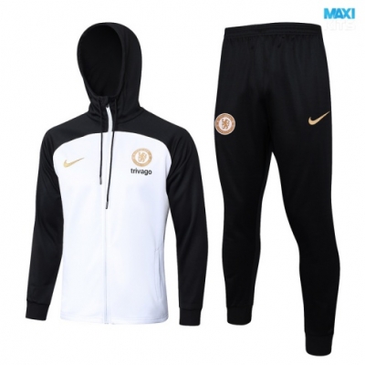 Chaqueta Chandal Con Capucha Chelsea 2024/25 Blanco