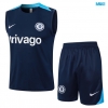 Camiseta futbol Entrenamiento Sin Mangas Chelsea + Pantalón Corto 2024/25 azul real