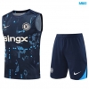 Camiseta futbol Entrenamiento Sin Mangas Chelsea + Pantalón Corto 2024/25 Azul marino