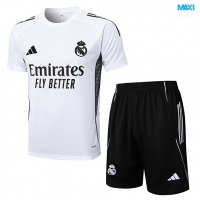 Camiseta futbol Real Madrid + Pantalón Corto 2025/26 Blanco/negro