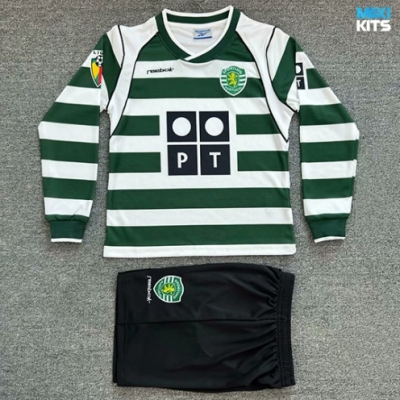 Camiseta futbol Retro Sporting CP Niño Primera Manga Larga 2001-03