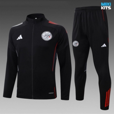 Chaqueta Chandal Ajax Niño 2025/26 negro/rojo/Blanco