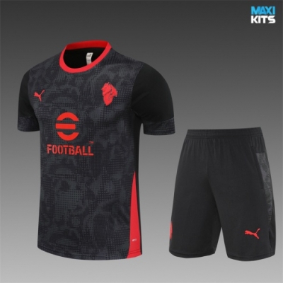 Camiseta futbol AC Milan Niño + Pantalón Corto 2025/26 negro/rojo