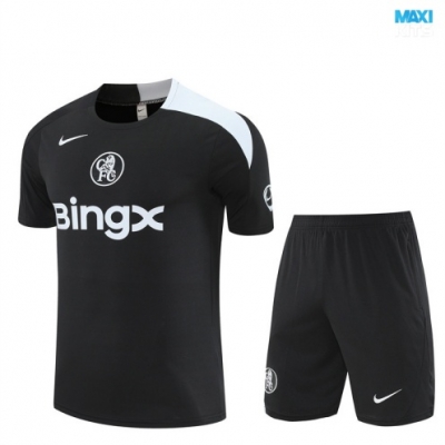 Camiseta futbol Chelsea + Pantalón Corto 2025/26 negro/Blanco