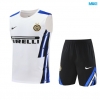 Camiseta futbol Entrenamiento Sin Mangas Inter Milan + Pantalón Corto 2025/26 Blanco/negro/Azul