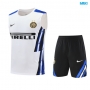 Camiseta futbol Entrenamiento Sin Mangas Inter Milan + Pantalón Corto 2025/26 Blanco/negro/Azul
