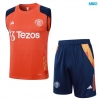 Camiseta futbol Entrenamiento Sin Mangas Manchester United + Pantalón Corto 2024/25 Naranja