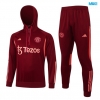 Chaqueta Chandal Con Capucha Manchester United 2024/25 rojo granate