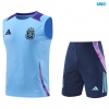 Camiseta futbol Entrenamiento Sin Mangas Argentina + Pantalón Corto 2024/25 Azul Cielo