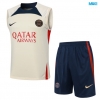 Camiseta futbol Entrenamiento Sin Mangas Paris PSG + Pantalón Corto 2024/25 albaricoque