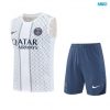 Camiseta futbol Entrenamiento Sin Mangas PSG + Pantalón Corto 2025/26 Blanco/Azul
