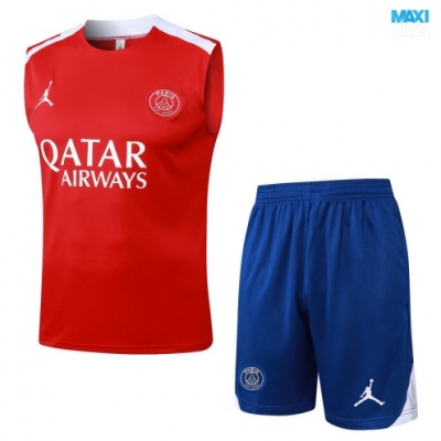 Camiseta futbol Entrenamiento Sin Mangas PSG + Pantalón Corto 2025/26 rojo/Azul/Blanco